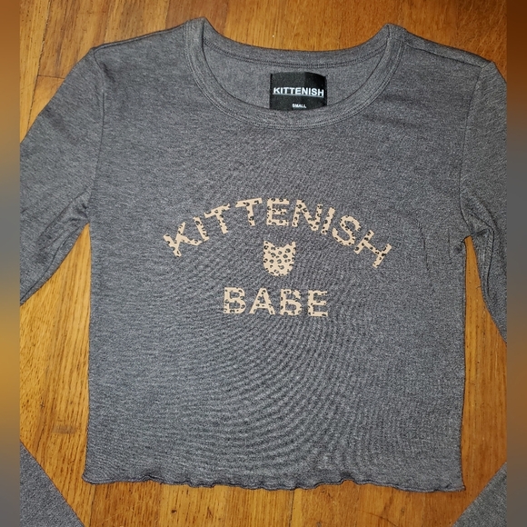 Kittenish Brown Long Sleeve Crop Top - Picture 4 of 9